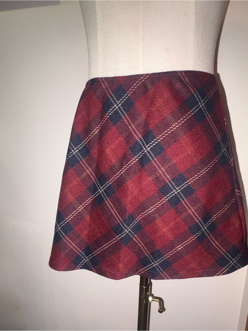 wild fable Red and Navy Plaid Mini Skirt